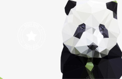 几何黑白熊猫素材