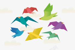纸折的鸽子天空鸟矢量图高清图片