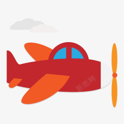 飞行中的飞行唯美红色飞机云朵世界航天日航空矢量图高清图片