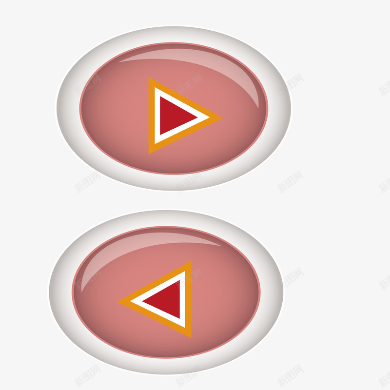 发光按键png免抠素材_新图网 https://ixintu.com 三角形 左右按钮 矢量源文件素材 网页 透明