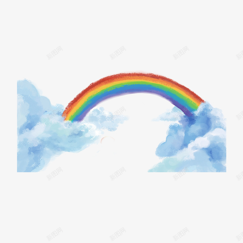 水彩手绘彩虹和云朵png免抠素材_新图网 https://ixintu.com 云朵 彩虹 彩虹和云朵 手绘彩虹 水彩手绘