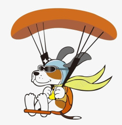 滑翔伞卡通飞翔的小狗高清图片