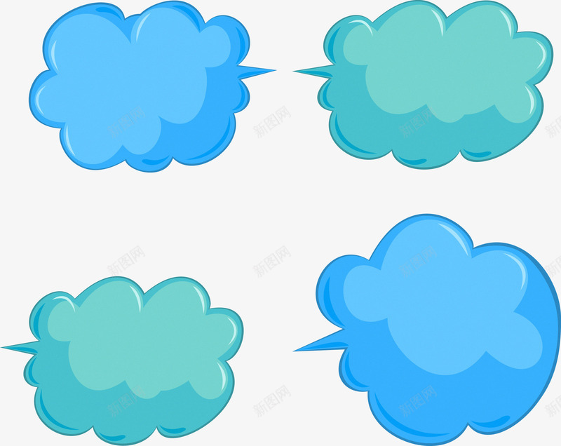气泡对话框矢量图ai免抠素材_新图网 https://ixintu.com 云朵 对话框 气泡 聊天 蓝色 矢量图