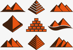 金字塔砖块结构矢量图素材