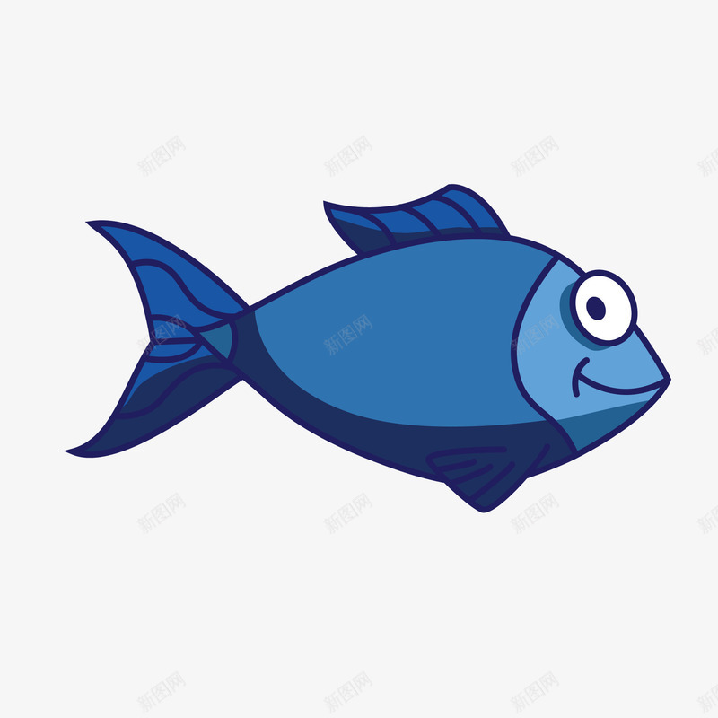 卡通海底生物矢量图ai免抠素材_新图网 https://ixintu.com 世界海洋日 动物设计 卡通鱼儿 手绘 蓝色 矢量图