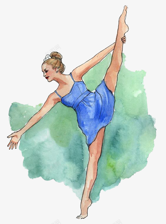 跳舞女孩png免抠素材_新图网 https://ixintu.com 卡通 女孩 手绘 插画 欧美 水彩 热情奔放 舞蹈 芭蕾