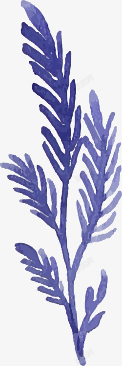 深蓝色手绘花卉图案素材