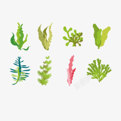 绿珊瑚简约卡通珊瑚藻矢量图高清图片