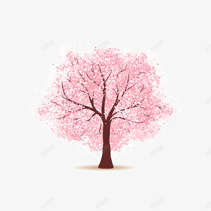 粉色樱花树png免抠素材_新图网 https://ixintu.com 创意设计 樱花树 水彩 矢量素材 粉色