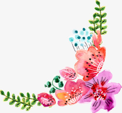 手绘水彩花卉矢量图素材