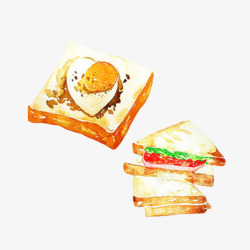 三明治手绘画片素材