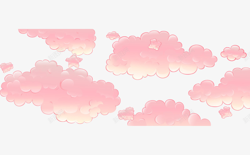 手绘卡通粉红色白云png免抠素材_新图网 https://ixintu.com 卡通的运动 平面白云 手绘的云朵 矢量白云 粉红色的白云