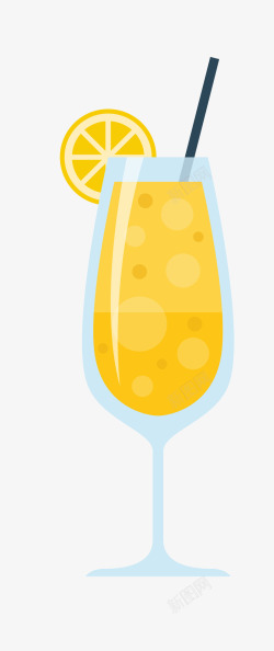 简洁果汁卡通简洁扁平化柠檬果汁矢量图高清图片