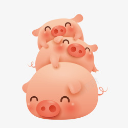 动物叠罗汉粉红色叠罗汉小猪2019卡通矢量图高清图片
