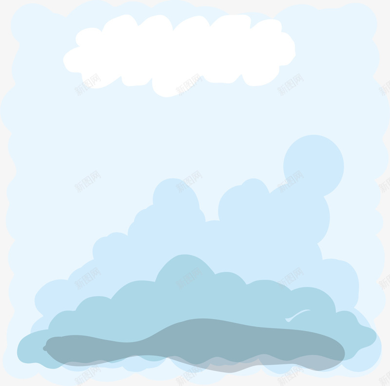 蓝色云朵背景png免抠素材_新图网 https://ixintu.com 云朵 免抠PNG 图案 背景 蓝色 边框纹理