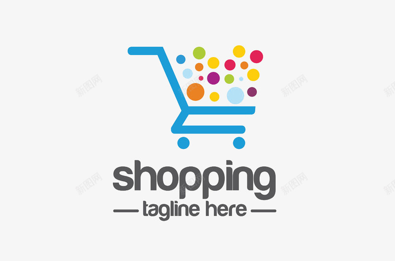 彩色圆点的购物车图标png_新图网 https://ixintu.com shopping 促销 加购物车 购物