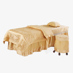 黄色皮质美容床美容床高清图片