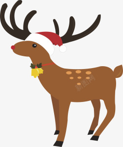 冬天麋鹿邮票冬天冷圣诞节卡通人物高清图片