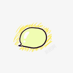 考框黄色思考气泡高清图片