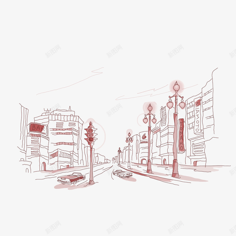 城市道路线条装饰免费png免抠素材_新图网 https://ixintu.com 免费 城市 素材 线条 装饰 道路