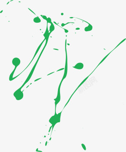 手绘绿色弧线圆点素材