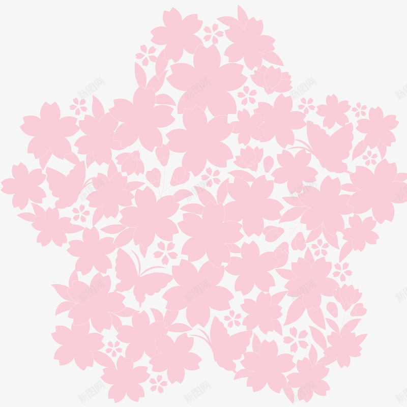 粉色花卉装饰png免抠素材_新图网 https://ixintu.com 创意 圆环 植物 樱花 花卉 花朵