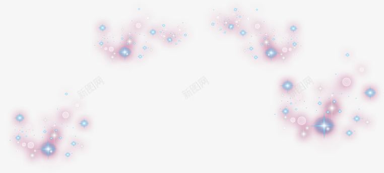 蓝色粉色星光装饰png免抠素材_新图网 https://ixintu.com 星光 粉色 蓝色 装饰