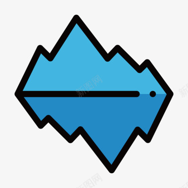 蓝色几何三角形山峰元素矢量图图标图标