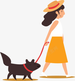 遛狗的人PNG素材全民运动散步遛狗矢量图高清图片