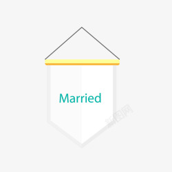 灰色结婚三角挂旗矢量图素材