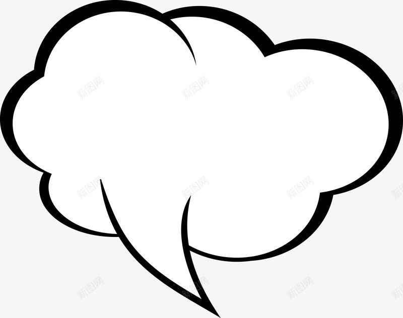 漫画对话框云朵对话框png免抠素材_新图网 https://ixintu.com 云朵 卡通对话框 卡通素材 对话框图片 对话框界面 手绘 漫画对话框 线条 黑白