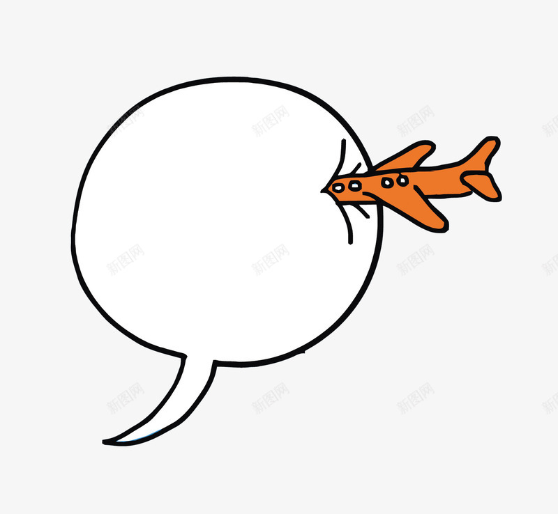飞机对话框png免抠素材_新图网 https://ixintu.com 云朵 对话框 飞机
