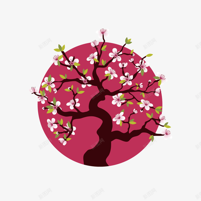 日本樱花树png免抠素材_新图网 https://ixintu.com 日本 樱花树 装饰