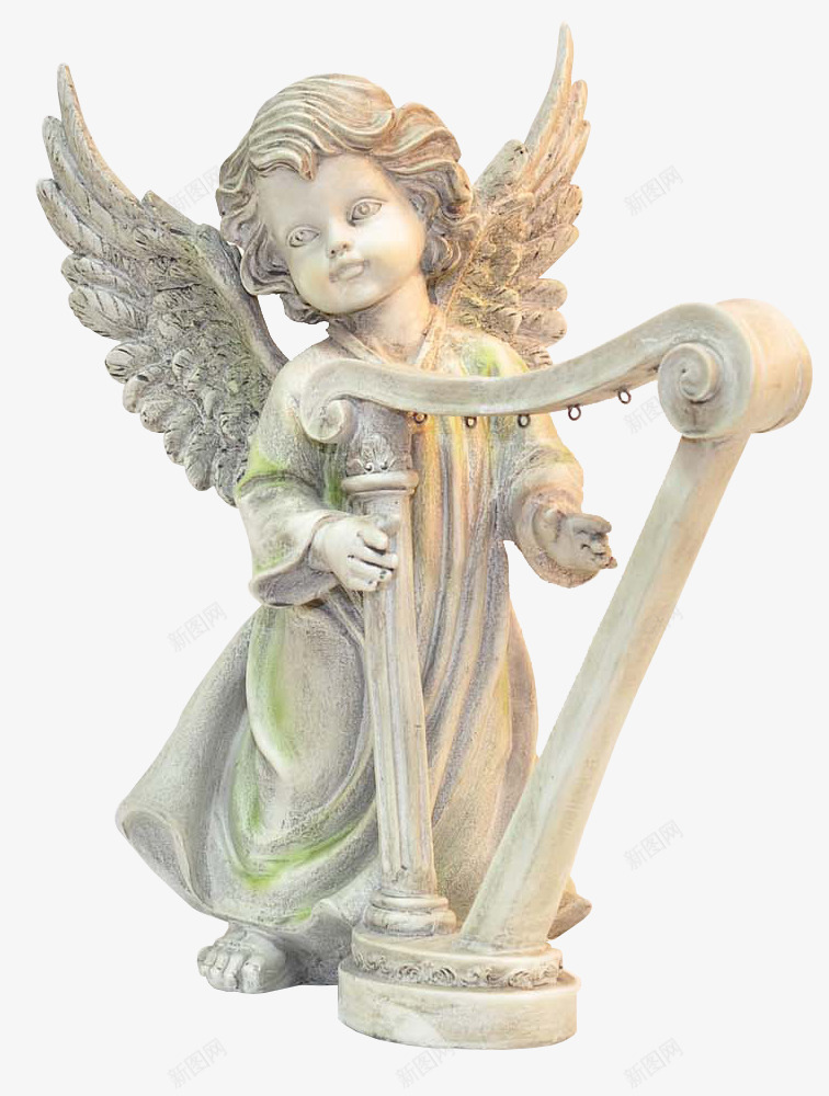 雕像png免抠素材_新图网 https://ixintu.com 天使 婴儿 欧美 石像 翅膀 雕像