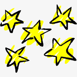 手绘星星png免抠素材_新图网 https://ixintu.com 五角星 卡通星星 星光 涂鸦星星