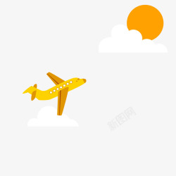 飞机航线卡通手绘天空高清图片