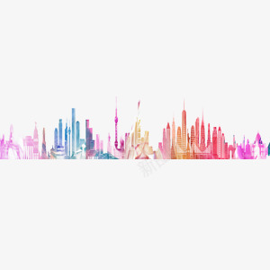都市背景png免抠素材_新图网 https://ixintu.com 城市 建设 彩色 科技