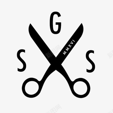 简洁黑色SGS标志剪子图标图标