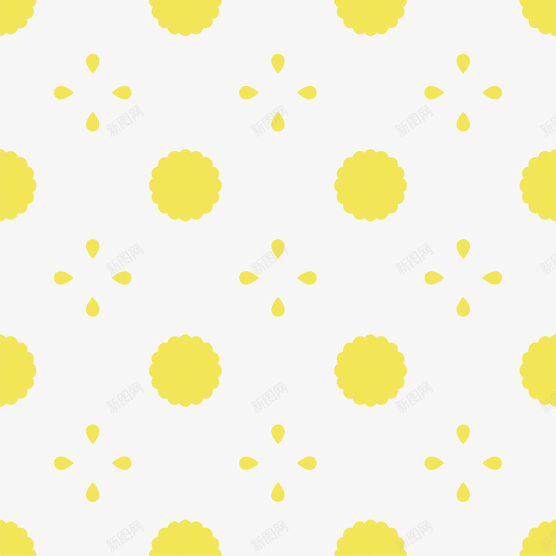 黄色圆圈背景png免抠素材_新图网 https://ixintu.com 清新圆点 简约图案 纹理图案 花朵背景 边框纹理 黄色背景