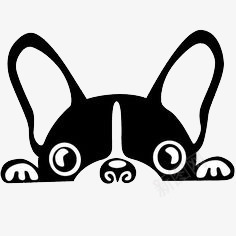 黑白小狗png免抠素材_新图网 https://ixintu.com 动物 卡通 可爱 狗狗 趴着