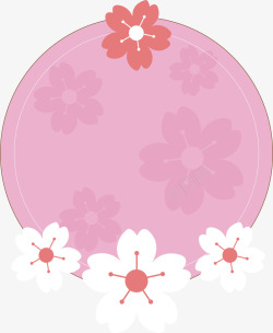 樱花标签圆形标签矢量图高清图片