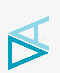 现代构图蓝色三角与字母A高清图片