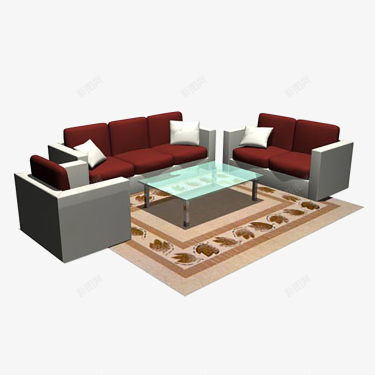 办公沙发png免抠素材_新图网 https://ixintu.com 办公桌 地毯 欧美沙发