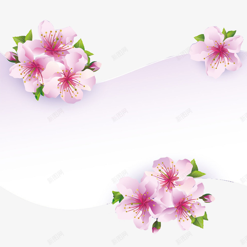 粉色樱花装饰png免抠素材_新图网 https://ixintu.com 樱花 粉色 装饰 边框