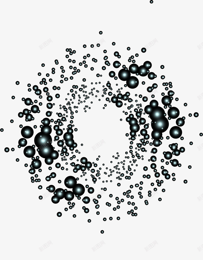 黑色简约圆点漂浮png免抠素材_新图网 https://ixintu.com 免抠PNG 圆点 漂浮素材 简约 黑色