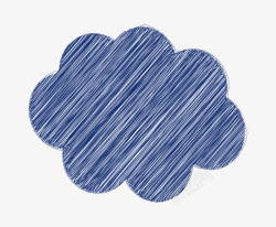 蓝色线条云朵形状素材
