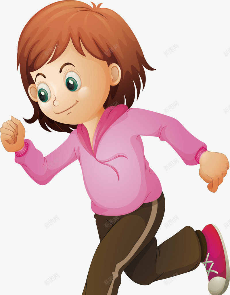 跑步运动的女孩png免抠素材_新图网 https://ixintu.com 夜跑 慢跑 矢量素材 跑步女孩 跑步瘦身