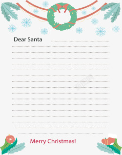 信纸花纹矢量素材雪花花环圣诞信纸矢量图高清图片