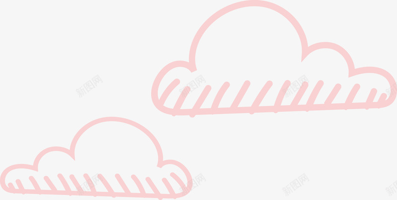 扁平化粉红色的云块线描png免抠素材_新图网 https://ixintu.com 云 云块 云朵 扁平化 粉红色的云 粉色的云 线描