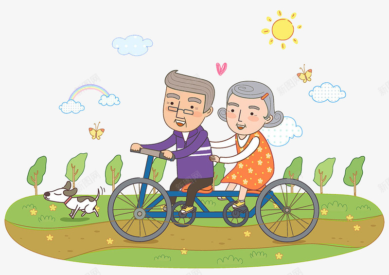 骑自行车的老人png免抠素材_新图网 https://ixintu.com 免费下载 免费素材下载 老人 运动 骑自行车